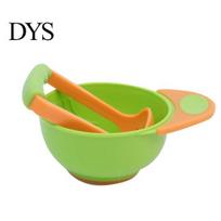 2Pcs/Set Manual Baby Food Fruit Masher Bowl Grinder Grinding Rod Feeding Tools green