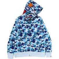 Bape Abc Camo Crystal Stone Shark Full Zip Hoodie Men's 1L30-115-008 XL blue