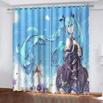 Hatsune Miku dulkėms atsparios balkono ekrano užuolaidos svetainei miegamojo tamsios užuolaidos 100 % poliesteris Pradžia 150x166