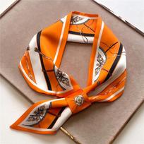 Prabangaus Prekės Ženklo Arklių Spaudos Slim Kaklaskarė Moterims Satino Šilko Juostelė Bandana Moteriškas Kaklo Kaklaraištis Riešo Apvyniojimas Šalis Echarpe 76x13CM orange