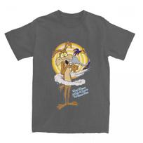 Retro Nauja Roadrunner Wile E Coyote Serijos Marškinėliai Vyrams Medvilniniai Trumpomis Rankovėmis Apvalia Kaklelio Vasariniai Viršutiniai Marškinėliai S gray