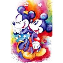Disney Diamond Painting Mickey Minnie Watercolor Romantic Illustration 5D DIY Diamond Painting Embroidery Set Round Diamond Art MosaicHomeDecor Round 30x40cm