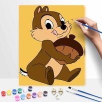 Disney Chipmunk Oil Painting Art Painting Set Home Wall Decor Handmade Gift Mickey Chip Dale Acorn Cartoon Wall Art Home Decor 30x40cm yellow