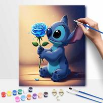 Disney Stitch blue rose oil painting art painting kit handmade diy gift home decoration painting for adults paint by numbers canvas art sets 40x50cm