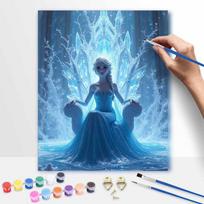 Disney Elsa Ice Queen Paint by Numbers Painting Art Kit Home Decor Gift 20x30cm gray