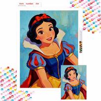 Disney Snow White Diamond Painting Mosaic Painting Art Kit Handmade DIY Home Decor Wall Art Craft Gift 5D Full Drill Rhinestone Round 20x30cm orange