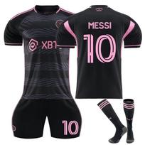 2324 Miami Namų Rožiniai Išvykos Juodi Messi Nr. 10 Džersio Vaikų Suaugusiųjų Futbolo Apranga 18 black