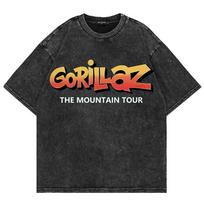 Gorillaz The Mountain Washed Cotton T-Shirts Gorillaz Unisex The Mountain Tour Unisex T-Shirt L black