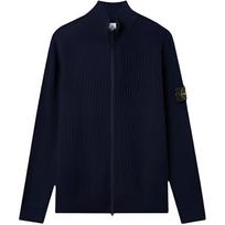 Stone Island Ss26 Solid Color Zip Stand Collar Knitted Long Sleeve Jacket Men jackets L1S155100126S00D8V0020 S black