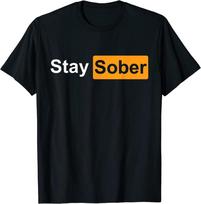 Stay Sober Logo T-shirt M orange