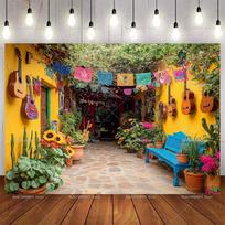 Meksikietiška Fiesta Mirusiųjų Diena Fonas Mirusiųjų Tema Gimtadienio Sienos Dekoracija Foto Sienelė Fotografijos Reikmenys 70.9x43.3inch/180*110cm