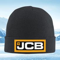 Naujas JCB logotipas baltas paryškintas juodas fonas Vyrams Moterims Unisex Megzta kepurė Beanie Lauko Cikl One Size black