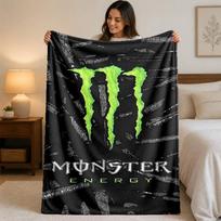 Monster Energy Print Flannel Blanket Cozy Warm Plush Throw Blanket For Bed Sofa Couch Indoor Household Use 75x90cm
