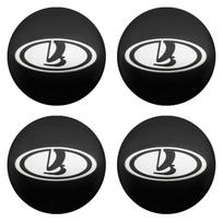 4 vnt. Automobilio rato centrinio dangtelio Lipdukai Priedai Lada 2107 Samara Largus Vesta Priora Niva Granta Kalina 2106 4Pcs Black 56mm black