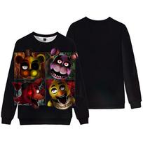 Five Nights At Freddy's Print Sweatshirt Men Vintage Winter Autumn Loose Hoodie Streetwear Hip Hop Sweatshirt Clothes 2026 Oversized Pullover XXS black