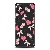 Mielas rožinės širdelės lankelio dėklas telefonui OnePlus 13 12 11 10 9 8 7T Pro 13R 12R 10R 9RT 8T Nord N200 N30 2T CE 2 3 5G Lite Minkštas dėklas Nord CE 3 Lite pink