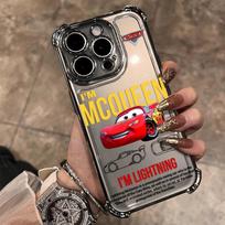 HOT Cars L-Lightning M-McQueen Plating Phone Case For Google Pixel 10 9 8 7 9a 8a 7a Pro XL 5G Anti Fall Airbag Pixel 7 Pro beige