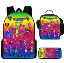 Rainbow Friends Rainbow Friends Mokyklinė kuprinė Animacinis Backpack Satchel Bag Pieštukinė Trijų dalių rinkinys Backpack