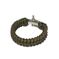 Yougle Survival Adjustable 550 Paracord Bracelet Parachute Cord Wrist Band With Stainless Steel Bow Shackle Buckle black
