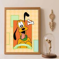 Disney Diamond Painting Kit  Pluto 5D DIY Home Decor and Craft Lovers, Beautifully Designed, Ideal Gift (136 characters) Round 50x70cm orange