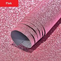 Blizgus, žvilgantis audinio lipdukas tapetai, nuimamas kontaktinis popierius spintelėms, lipnus miegamojo sienoms, stalčiams, lentynoms, pasidaryk pats (pink,40 cm (W) x 2 M (L)) rožinė