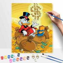 Disney Oil Painting Kit Scrooge McDuck Home Bedroom Wall Decor Handmade Gift 20x30cm yellow