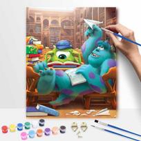 Disney Monsters Inc Mike and Sulley Oil Paint Digital Painting Art Kit Handmade DIY Painting Kit Home Decor 30x40cm blue