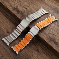 Titanium Metal Band For Apple Watch Ultra 3 11 10 9 8 7 SE 6 Liquid Silicone Magnetic Strap For iWatch 42mm 44mm 45mm 46mm 49mm 42 44 45 49mm&Steel Material white