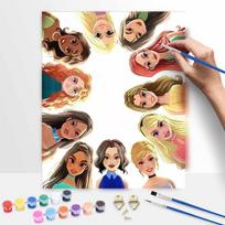 Disney oil paint by numbers painting kit princess portrait handmade diy home decoration gift 30x40cm beige