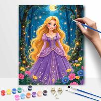 Disney Rapunzel Oil Paint by Numbers Painting Kit Hand Painted Home Decor Gift 50x70cm orange