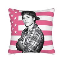 Jb Biebers Pillow Case Comfy Pillow Cover Vintage Cushion Cover For Chair Sofa Home Decor Peach skin 18*18(CM)-1Pcs pink