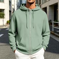 Men's Casual Zip-Up Hoodie Sweatshirt Jacket with Pockets M gray