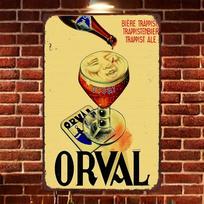 HD Metalinis skardinis ženklas Vintažinis Orval Trappist Ale Alaus Reklama Retro Sienų Dekoras Barui Vyriškam Urveliui Belgijos Alaus Entuziastui 20x30cm（7.8x11.8inch） brown
