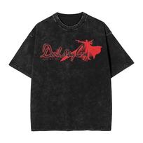 Devil May Cry Dante Logo Capcom Action Game Merch Graphic Print Y2K Retro Harajuku Unisex Graphic T-shirt Men Women Printed Tee Streetwear Oversize M black