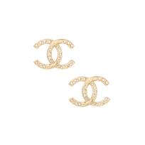CHANEL Crystal Cc Logo Auskarai Stud ABA157 ABA157-B10006-NM021 F auksinė