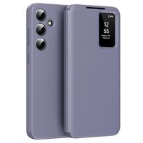 Samsung Galaxy A55 5G Flip Case - Purple, Smart View Wallet with Card Pocket