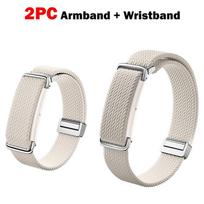 2pcs Silicone+Nylon Band For Google Fitbit Air Strap Adjustable Replacement Wristband For Fitbit Air Armband Magnetic Clasp Google Fitibit Air gray