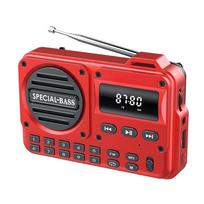 Nešiojamas FM radijas Įkraunama baterija USB TF MP3 muzikos grotuvas palaiko ausinių atkūrimo Bluetooth garsiakalbį su imtuvu FM radijas raudona
