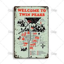 MISES Twin Peaks Klasikinis TV Metalinis Ženklas Rūdyto Metalo Plakatas Vyro Urvas Garažas Klubas Pramoninis Dekoras Dekoratyvinė Plokštelė Metalinė Plokštelė 20x30cm（7.8x11.8inch） black