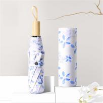 Premium 1 piece of personalized creative pattern windproof and rainproof sunny umbrella small fresh variety of pattern umbrella suitable white