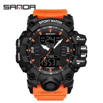 Sanda Waterproof 6030 Lauko sportinis laikrodis: Daugiafunkcionalus, Šviečiantis, Unisex, Elektroninis laiko matavimas black