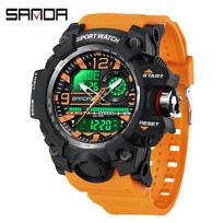 Sanda Waterproof 6030 Lauko sportinis laikrodis: Daugiafunkcionalus, Šviečiantis, Unisex, Elektroninis laiko matavimas black