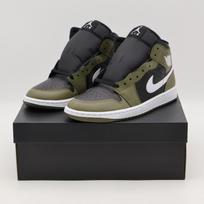 DQ8426-092 Nike Air Jordan 1 Mid Black Medium Olive Sail White (Men's) 12 gray