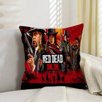 Game Tv-Red-Dead-Redemption Pillow Gift Home Office Decoration Bedroom Sofa Car Cushion Cover Case 45X45 Peach skin 18*18(CM)-1Pcs black