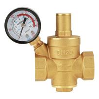 Adjustable Water Pressure Regulator With Meter Brass Water Valve  For Water Systems