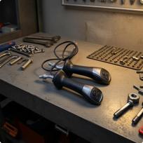 3 Button Digger Joystick Handle Textured Machinery Parts Threaded