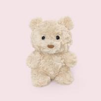 Mielas minkštas meškiuko pliušinis žaislas su seilinuku ir cilindru, meškiuko lėlė mergaitei, Valentino dienos dovana, vaikiška lėlė 20cm（0.14kg） beige