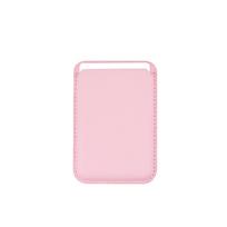 MagSafe magnetinis kortelių laikiklis-dėklas iPhone 16/17, Stiprus magnetinis PU oda, Oficialaus stiliaus 13 N52 Magnets with Strong Magnet rožinė