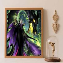 Disney Diamond Painting 5D DIY Maleficent Dragon Diamond Painting Art Diamond Painting Kit Adult/Beginner Gift Idea Home Decor Round 30x40cm brown