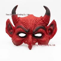 Red Devil Foam Mask - Halloween & Mardi Gras Decorative Costume Prop raudona